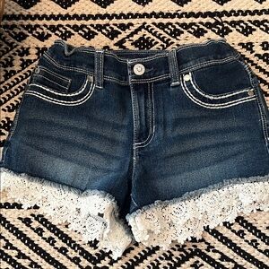 Jordache Kids Denim Shorts with White Lace Trim